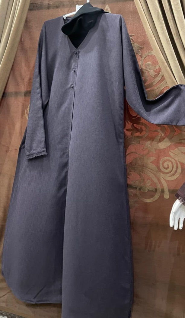 Outer space Blue Abaya With Staller-Zoom Nida