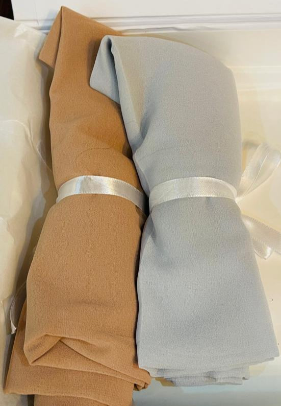 Georgette Hijab Bundle Pack of 2 with 1 Free Tube cap And 10 No snag pins.