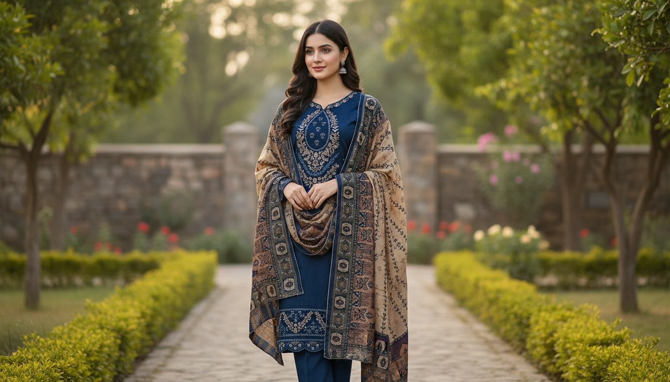 Elegant Embroidered Cotton 3-Piece Ladies Suit – Soft Premium Fabric