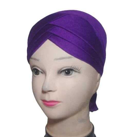 3d Layer Cap Best Fabric Hijab Cap - Purple