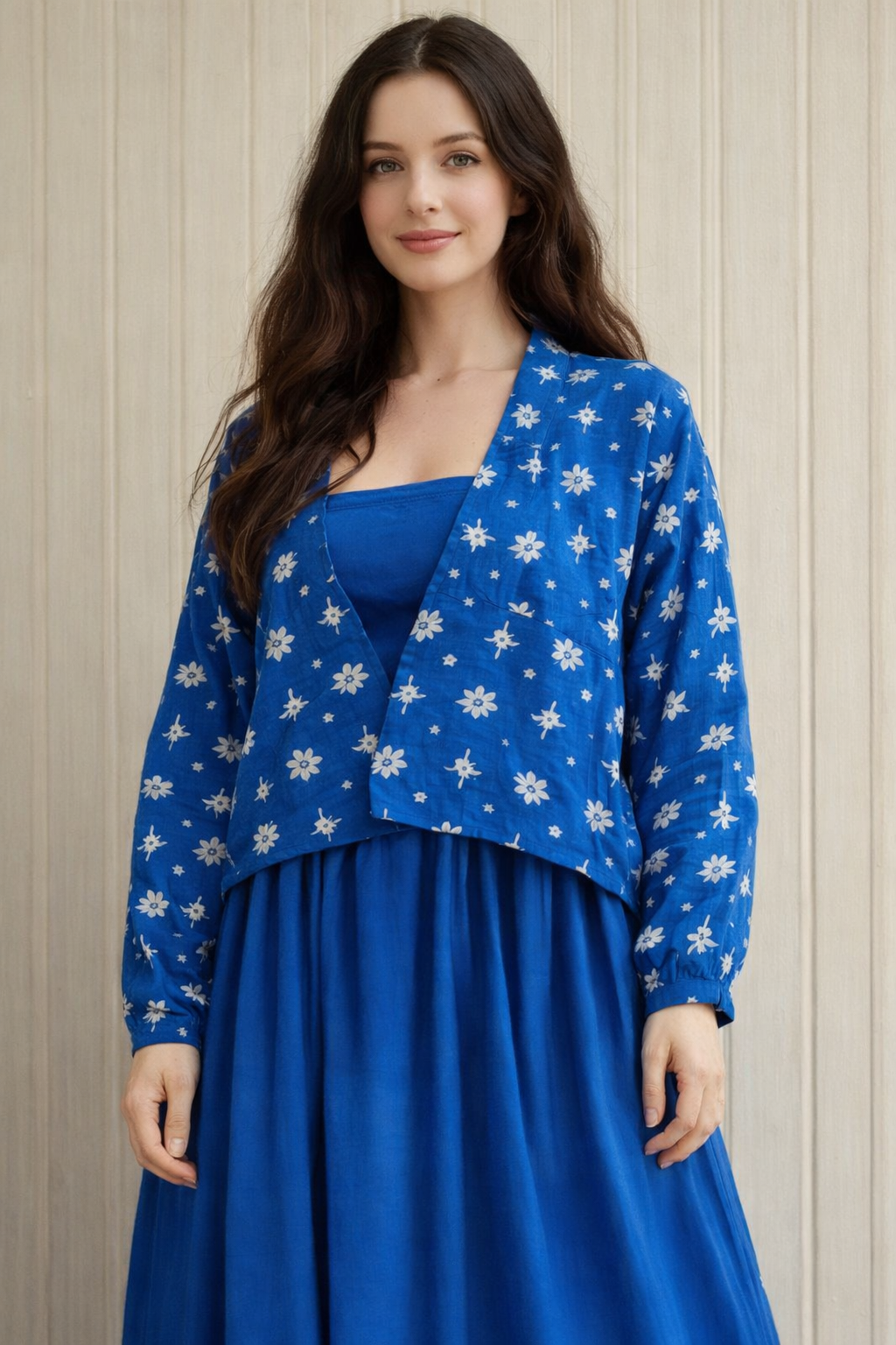 Title: Twinkle style Long Frock with Jacket for Women – Cotton Elegant Summer Wear,