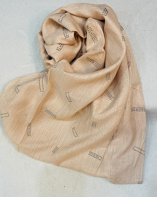 Dapl Dot Lawn Hijab - Beige