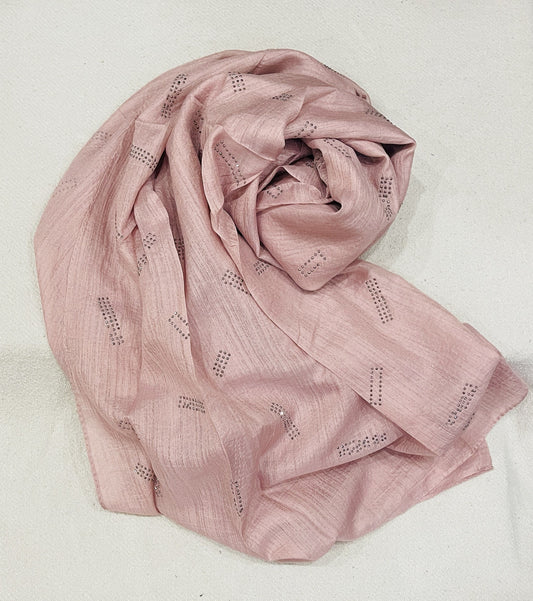 Dapl Dot Lawn Hijab - Rose Pink