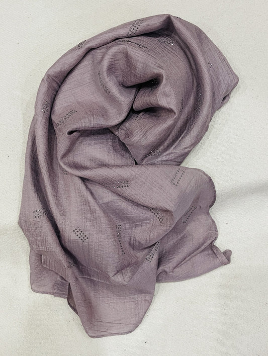 Dapl Dot Silver Stone Lawn Hijab - Dusty Lavender