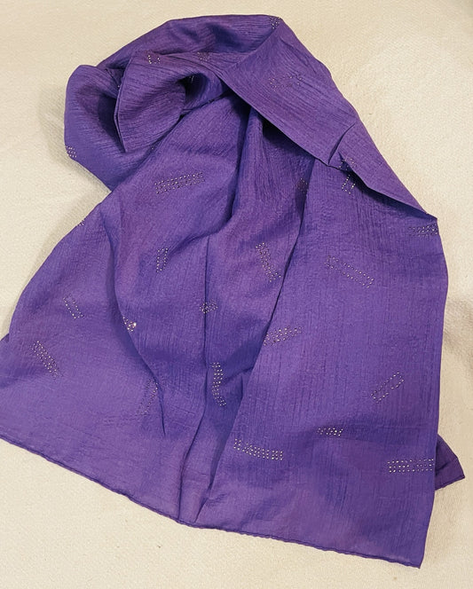 Dapl Dot Silver Stone Lawn Hijab - Violet