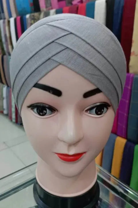 3d Layer Cap Best Fabric Hijab Cap Gray