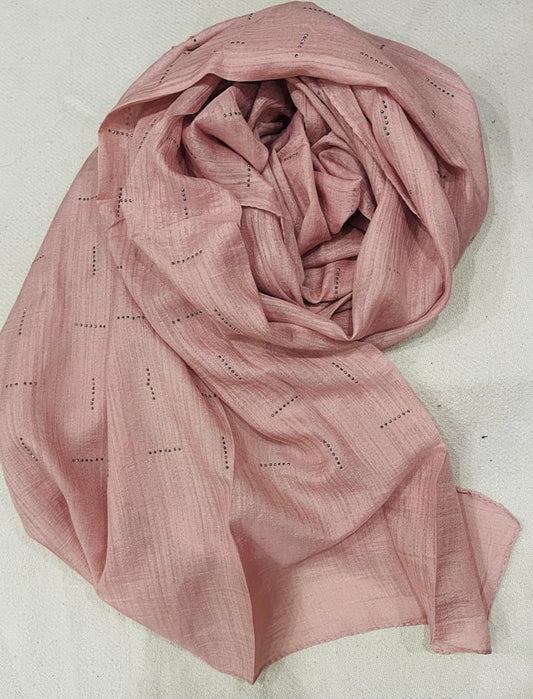 Dapl Dot Silver Stone-Embellished Viscos Lawn Hijab-Pink