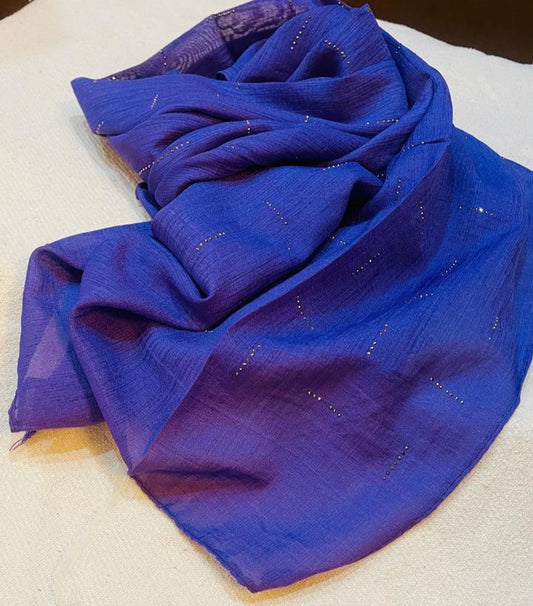 Dapl Dot Silver Stone- Viscos Lawn Hijab-Purple