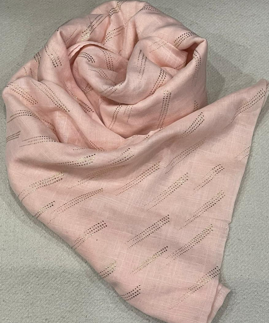 Dapl Dot Lawn Hijab - Size 31" * 72" inch - BABY PINK