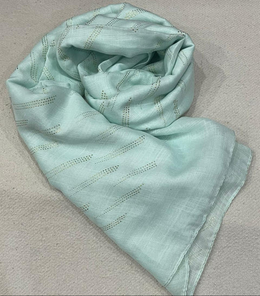 Dapl Dot Lawn Hijab - Size 31" * 72" inch -CYAN