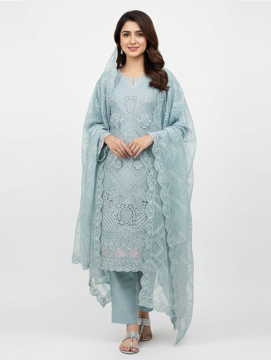 Elegant Embroidered Cotton 3-Piece Ladies Suit – Soft Premium Fabric