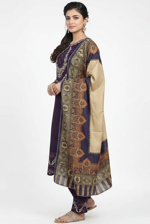 Elegant Embroidered Cotton 3-Piece Ladies Suit – Soft Premium Fabric