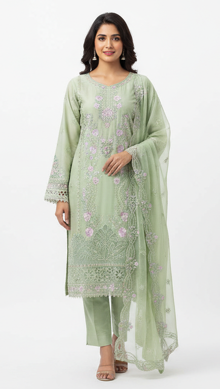 Elegant Embroidered Cotton 3-Piece Ladies Suit – Soft Premium Fabric