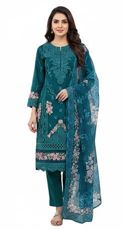 Elegant Embroidered Cotton 3-Piece Ladies Suit – Soft Premium Fabric