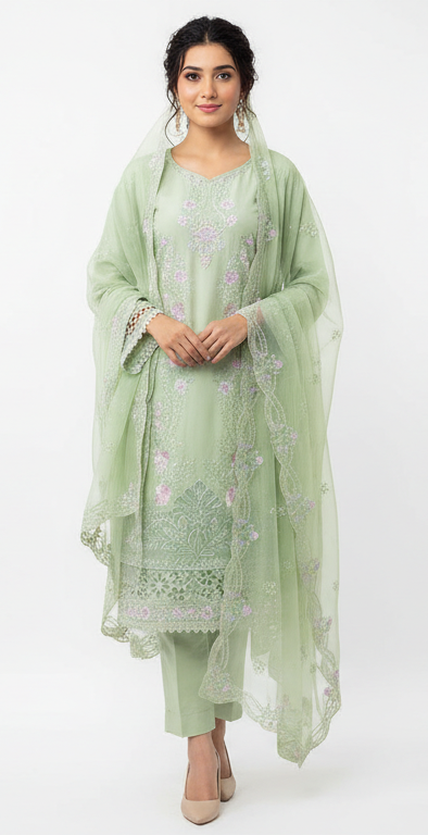 Elegant Embroidered Cotton 3-Piece Ladies Suit – Soft Premium Fabric