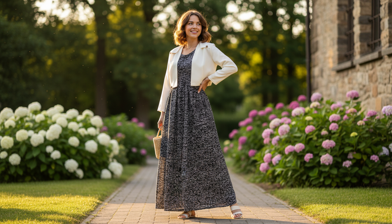 Black Long Frock with Jacket for Women – Cotton Elegant Summer Wear