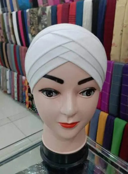 3d Layer Cap Best Fabric Hijab Cap White