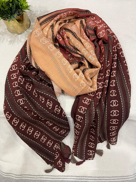 Printed Hijab for Women 32x70 Inches | Elegant Color Combination | Soft Lightweight Scarf | Modest Fashion | Everyday Wear